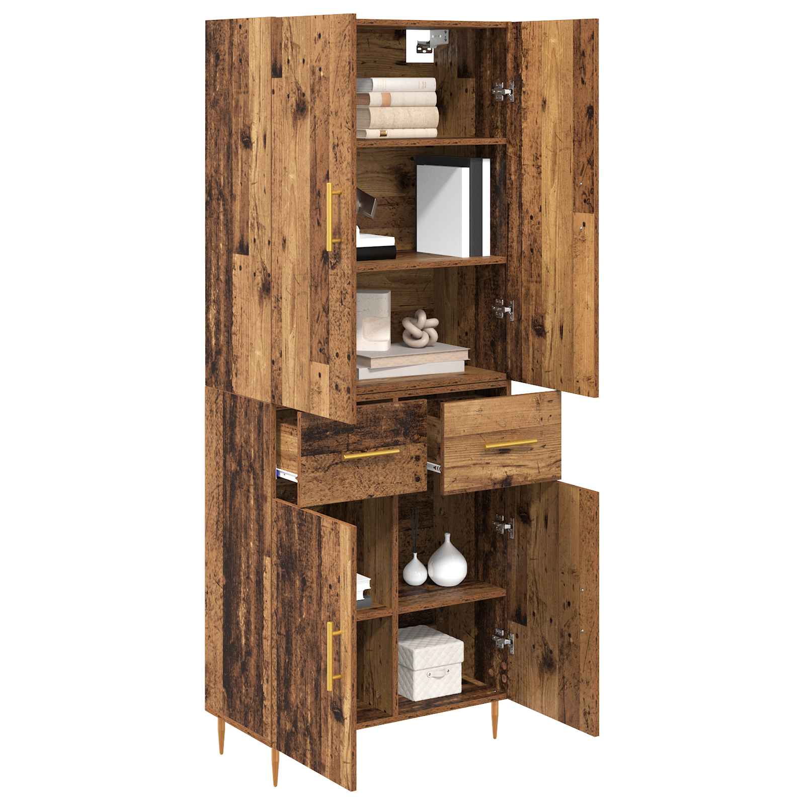 Highboard Παλιό Ξύλο 69,5 x 34 x 180 εκ. Επεξεργασμένο ξύλο