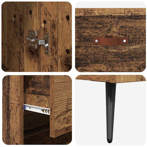 Highboard Παλιό Ξύλο 69,5 x 34 x 180 εκ. Επεξεργασμένο Ξύλο