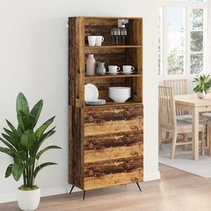 Highboard Παλιό Ξύλο 69,5 x 34 x 180 εκ. Επεξεργασμένο Ξύλο