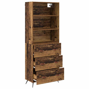 Highboard Παλιό Ξύλο 69,5 x 34 x 180 εκ. Επεξεργασμένο Ξύλο