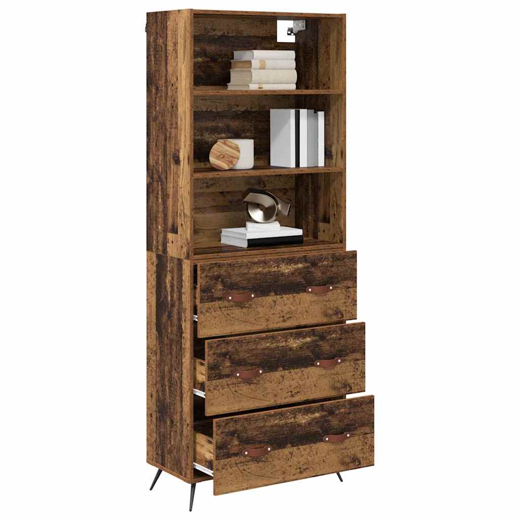 Highboard Παλιό Ξύλο 69,5 x 34 x 180 εκ. Επεξεργασμένο ξύλο