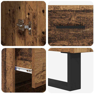 Highboard 2 τμχ. Παλιό ξύλο 69,5 x 34 x 180 εκ.