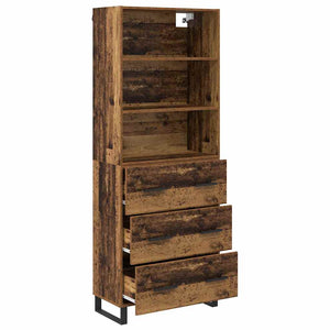 Highboard 2 τμχ. Παλιό ξύλο 69,5 x 34 x 180 εκ.