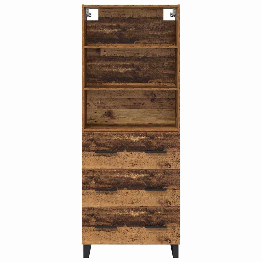Highboard με συρτάρι 2 pcs Παλιό ξύλο Επεξεργασμένο ξύλο