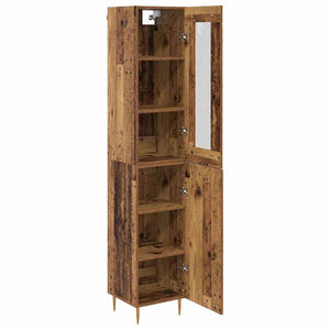 Highboard 2 τμχ. Παλιό Ξύλο 34,5 x 34 x 180 εκ.