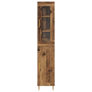 Highboard 2 τμχ. Παλιό Ξύλο 34,5 x 34 x 180 εκ.