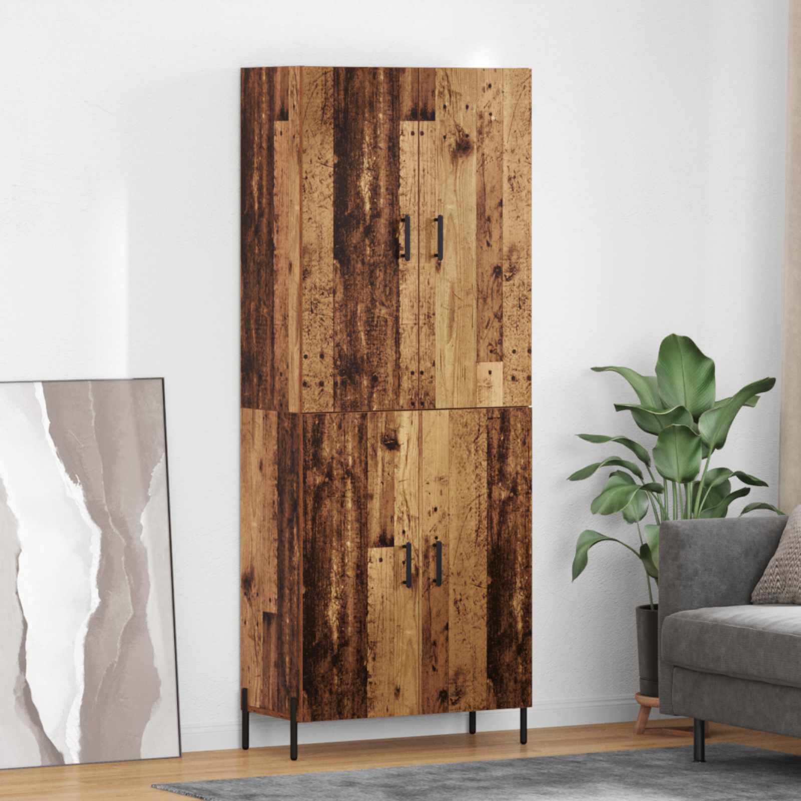 Highboard Παλιό Ξύλο 69,5 x 34 x 180 εκ. Επεξεργασμένο ξύλο