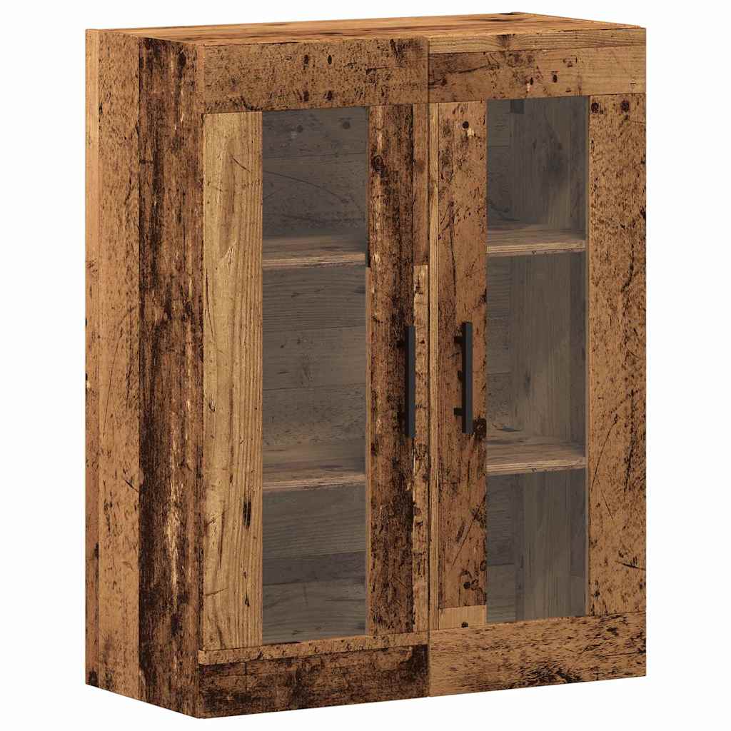 Highboard με συρτάρι 2 pcs Παλιό Ξύλο Σύνθετο Ξύλο και Γυαλί - Pakobazaar