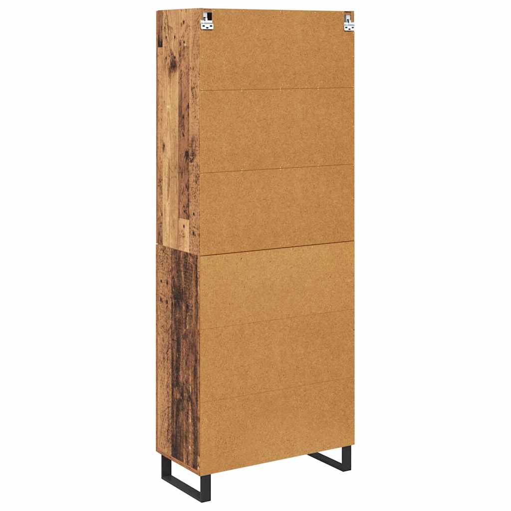 Highboard με συρτάρι 2 pcs Παλιό Ξύλο Σύνθετο Ξύλο και Γυαλί - Pakobazaar