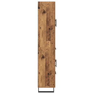 Highboard με συρτάρι 2 pcs Παλιό Ξύλο Σύνθετο Ξύλο και Γυαλί - Pakobazaar