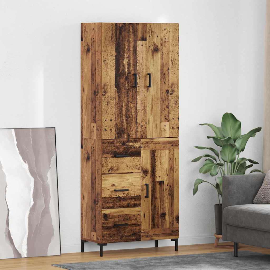Highboard Παλιό Ξύλο 69,5 x 34 x 180 εκ. Επεξεργασμένο ξύλο