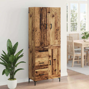 Highboard Παλιό Ξύλο 69,5 x 34 x 180 εκ. Επεξεργασμένο Ξύλο