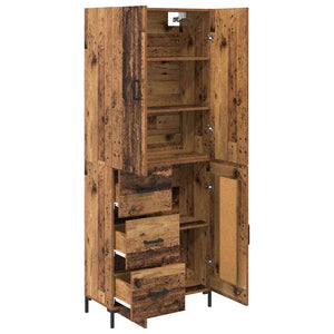Highboard Παλιό Ξύλο 69,5 x 34 x 180 εκ. Επεξεργασμένο Ξύλο