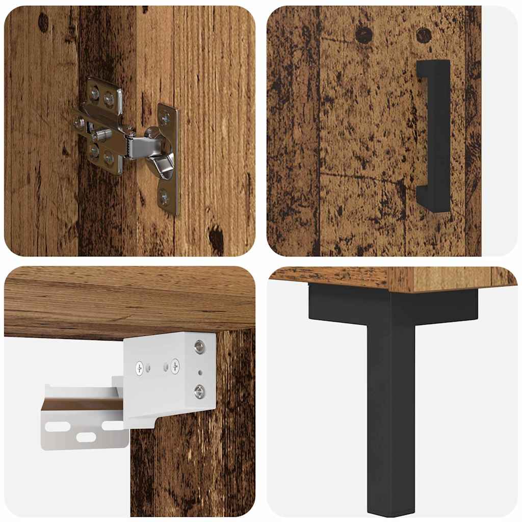 Highboard 2 pcs Παλιό Ξύλο Επεξεργασμένο ξύλο