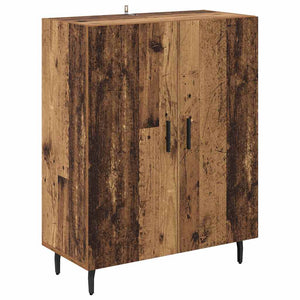 Highboard Παλιό Ξύλο 69,5 x 34 x 180 εκ. Σύνθετο Ξύλο και Γυαλί - Pakobazaar