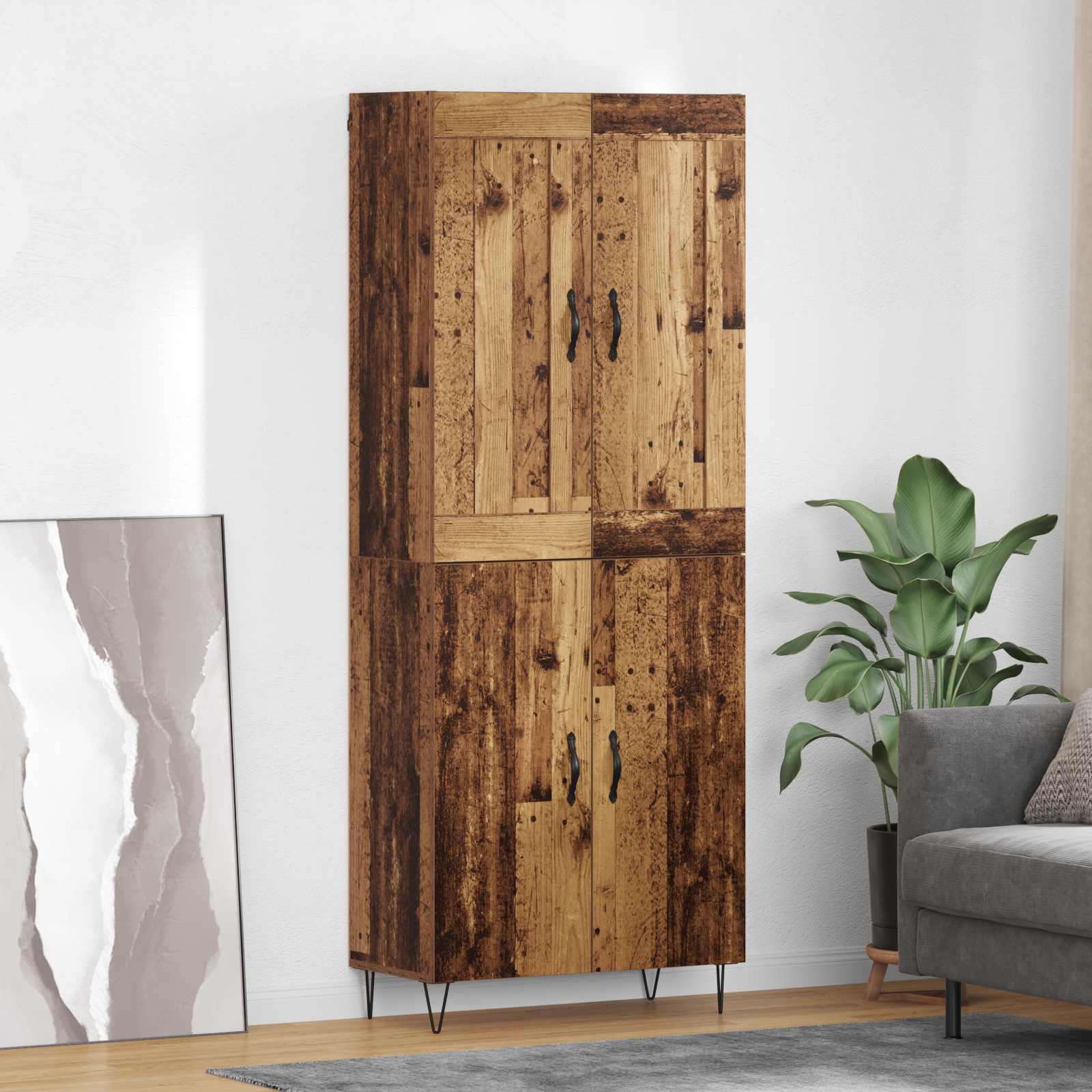Highboard Παλιό Ξύλο 69,5 x 34 x 180 εκ. Επεξεργασμένο ξύλο - Pakobazaar