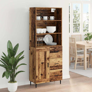 Highboard 2 τμχ. Παλιό Ξύλο 69,5 x 32,5 x 180 εκ