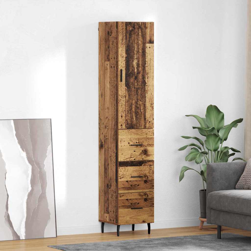 Highboard Παλιό Ξύλο 34,5 x 34 x 180 εκ. Επεξεργασμένο ξύλο
