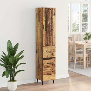 Highboard Παλιό Ξύλο 34,5 x 34 x 180 εκ. Επεξεργασμένο Ξύλο