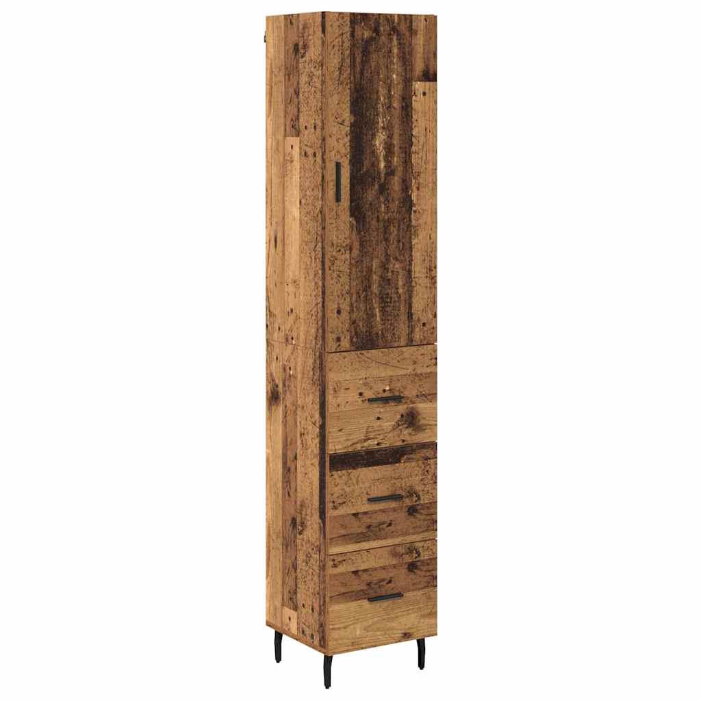 Highboard Παλιό Ξύλο 34,5 x 34 x 180 εκ. Επεξεργασμένο ξύλο