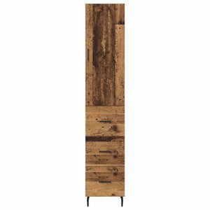 Highboard Παλιό Ξύλο 34,5 x 34 x 180 εκ. Επεξεργασμένο Ξύλο