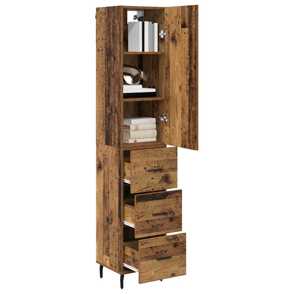 Highboard Παλιό Ξύλο 34,5 x 34 x 180 εκ. Επεξεργασμένο ξύλο