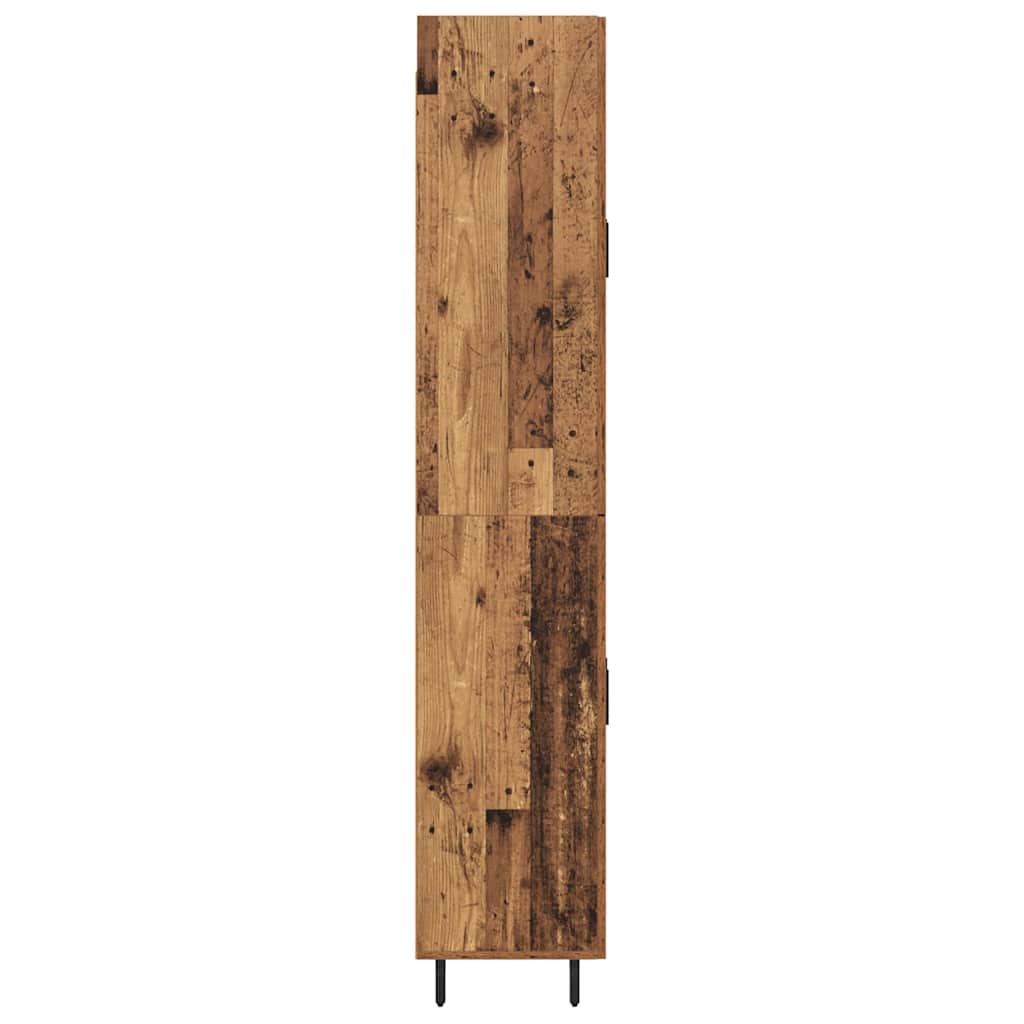 Highboard 2 pcs Παλιό Ξύλο Σύνθετο Ξύλο και Γυαλί
