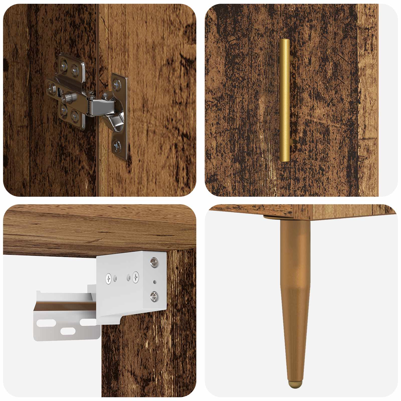 Highboard 2 pcs Παλιό Ξύλο Επεξεργασμένο ξύλο