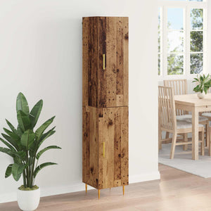 Highboard 2 τμχ. Παλιό Ξύλο 34,5 x 34 x 180 εκ.