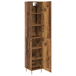 Highboard 2 τμχ. Παλιό Ξύλο 34,5 x 34 x 180 εκ.
