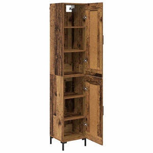 Highboard Παλιό Ξύλο 34,5 x 34 x 180 εκ. Επεξεργασμένο Ξύλο