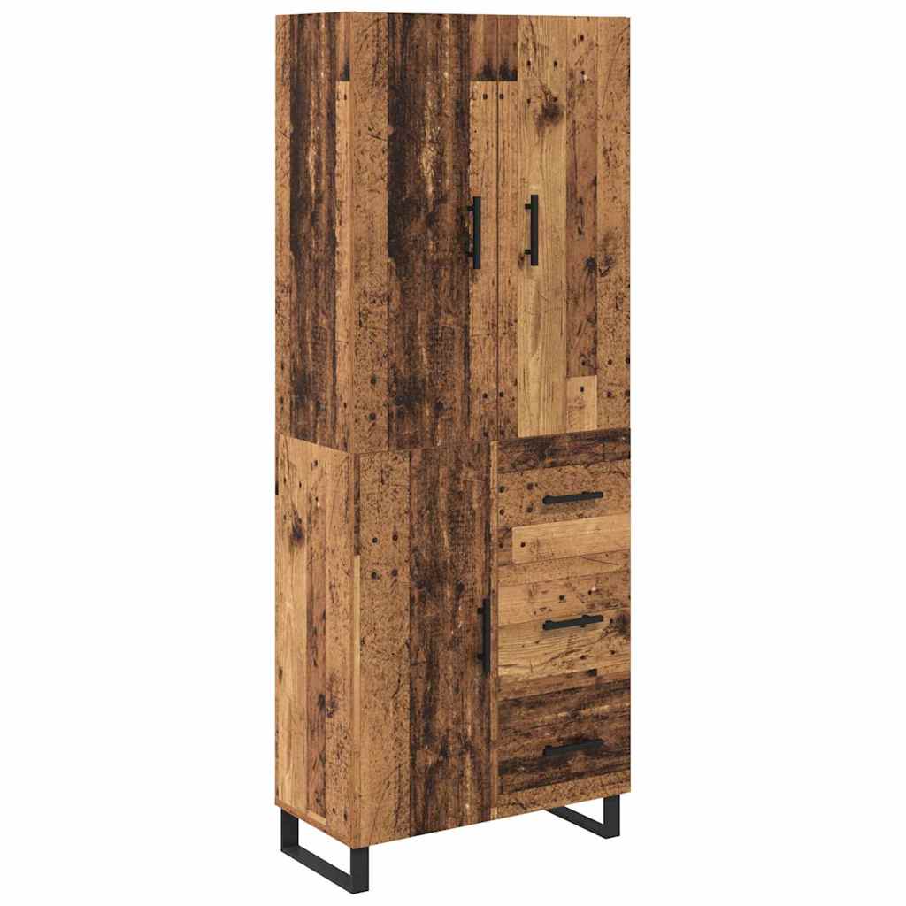 Highboard με συρτάρι 2 pcs Παλιό Ξύλο 69,5 x 34 x 180 εκ.
