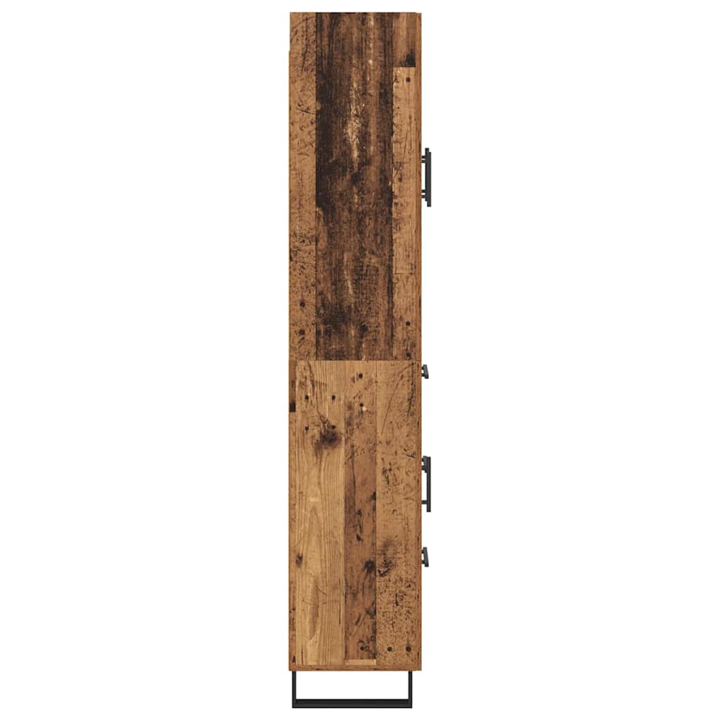 Highboard με συρτάρι 2 pcs Παλιό Ξύλο 69,5 x 34 x 180 εκ.