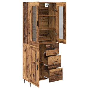 Highboard με συρτάρι 2 pcs Παλιό Ξύλο Επεξεργασμένο ξύλο - Pakobazaar
