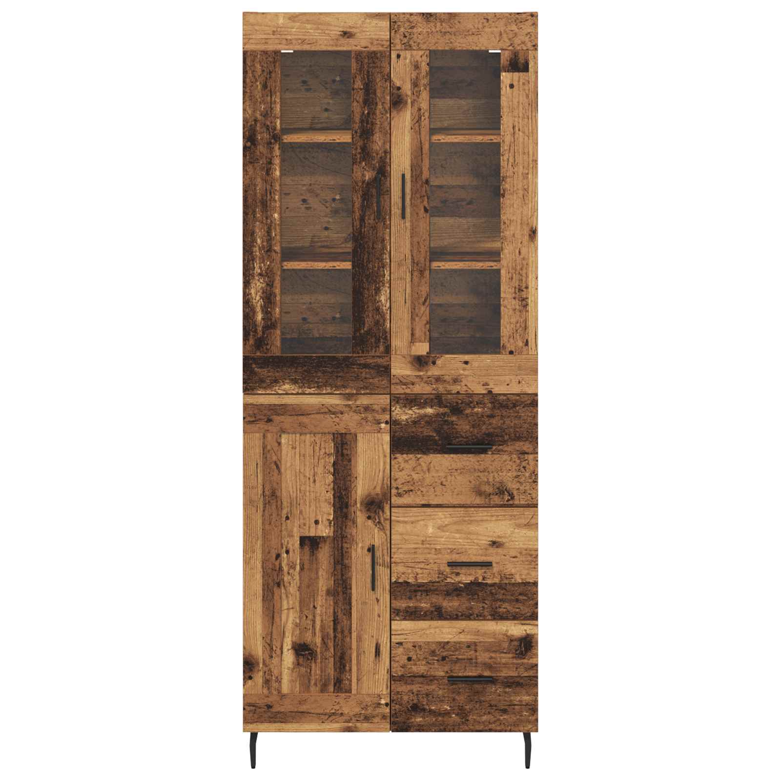 Highboard με συρτάρι 2 pcs Παλιό Ξύλο Επεξεργασμένο ξύλο - Pakobazaar