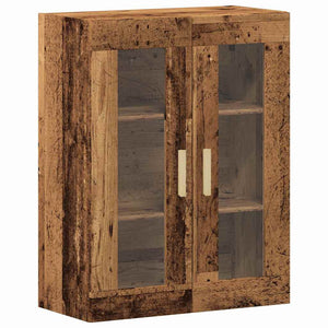 Highboard Παλιό Ξύλο 69,5 x 34 x 180 εκ. Σύνθετο Ξύλο και Γυαλί