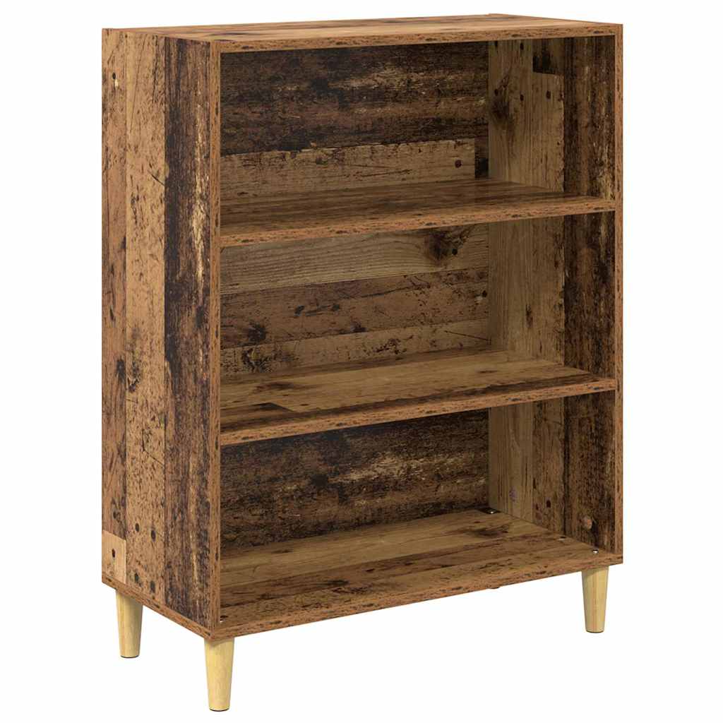 Highboard Παλιό Ξύλο 69,5 x 34 x 180 εκ. Σύνθετο Ξύλο και Γυαλί