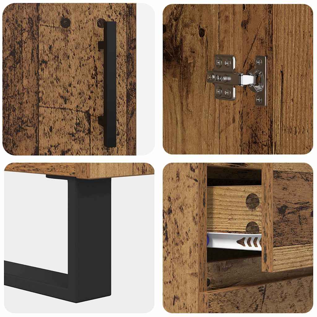 Highboard με συρτάρι 2 pcs Παλιό Ξύλο 69,5 x 34 x 180 εκ.