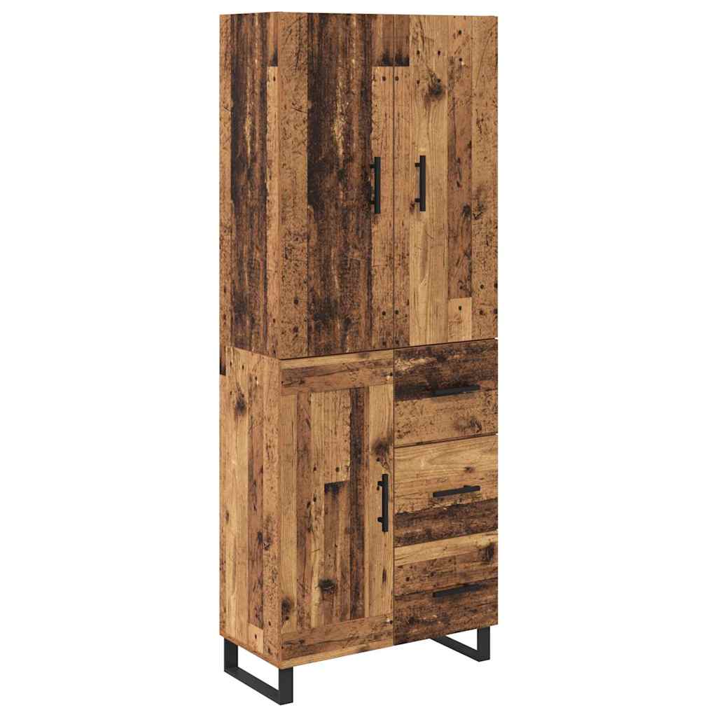 Highboard με συρτάρι 2 pcs Παλιό Ξύλο 69,5 x 34 x 180 εκ.