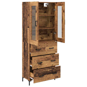 Highboard με συρτάρι 2 pcs Παλιό ξύλο Επεξεργασμένο ξύλο - Pakobazaar