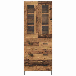 Highboard με συρτάρι 2 pcs Παλιό ξύλο Επεξεργασμένο ξύλο - Pakobazaar