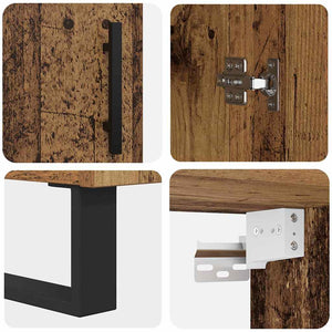 Highboard 2 τμχ. Παλιό ξύλο 69,5 x 34 x 180 εκ.