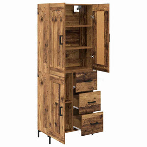Highboard 2 τμχ. Παλιό Ξύλο 69,5 x 34 x 180 εκ.