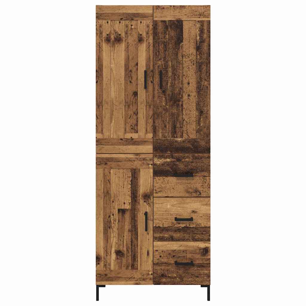 Highboard με συρτάρι 2 pcs Παλιό Ξύλο Επεξεργασμένο ξύλο