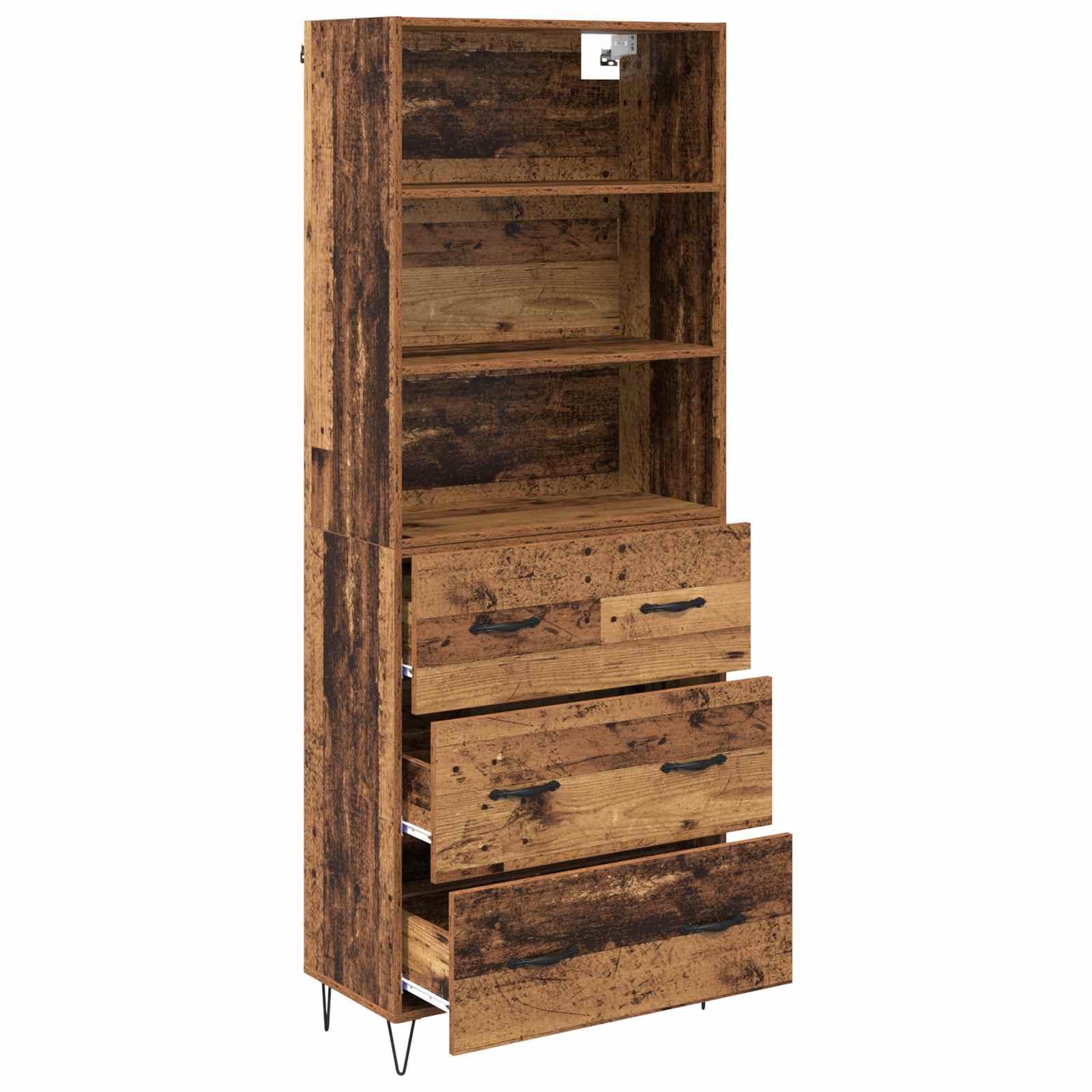 Highboard με συρτάρι 2 pcs Παλιό ξύλο Επεξεργασμένο ξύλο - Pakobazaar