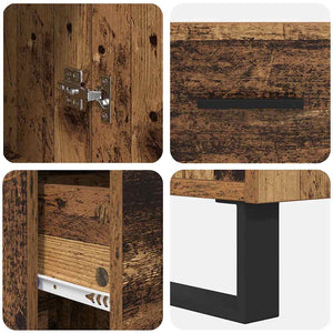 Highboard Παλιό Ξύλο 34,5 x 34 x 180 εκ. Επεξεργασμένο Ξύλο
