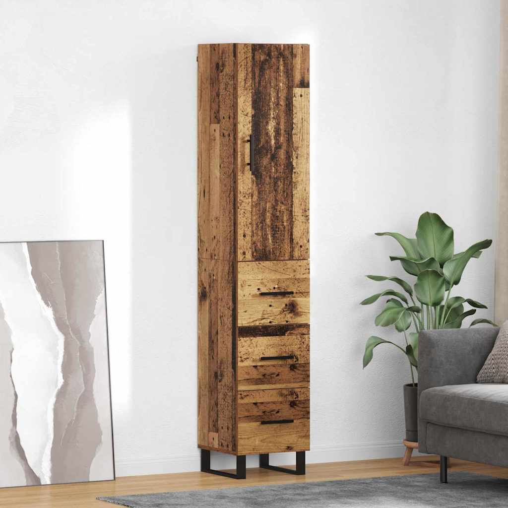 Highboard Παλιό Ξύλο 34,5 x 34 x 180 εκ. Επεξεργασμένο ξύλο
