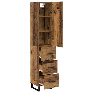Highboard Παλιό Ξύλο 34,5 x 34 x 180 εκ. Επεξεργασμένο Ξύλο