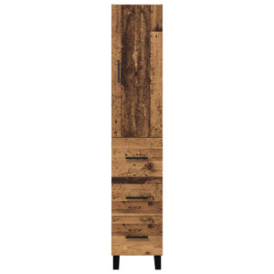Highboard Παλιό Ξύλο 34,5 x 34 x 180 εκ. Επεξεργασμένο Ξύλο