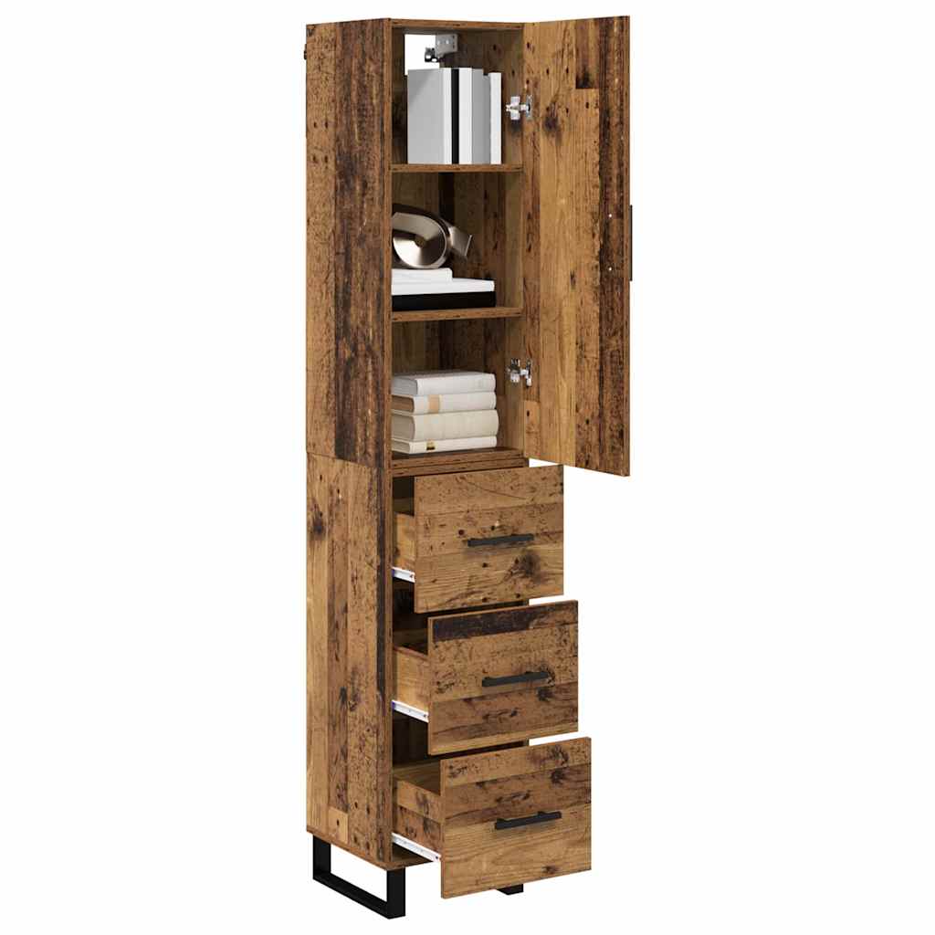 Highboard Παλιό Ξύλο 34,5 x 34 x 180 εκ. Επεξεργασμένο ξύλο